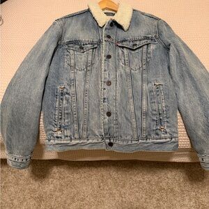 Levi's Blue Denim Jacket with Cream Collar